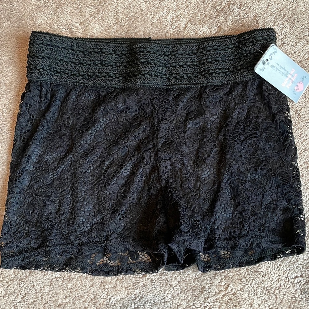 Black lace shorts